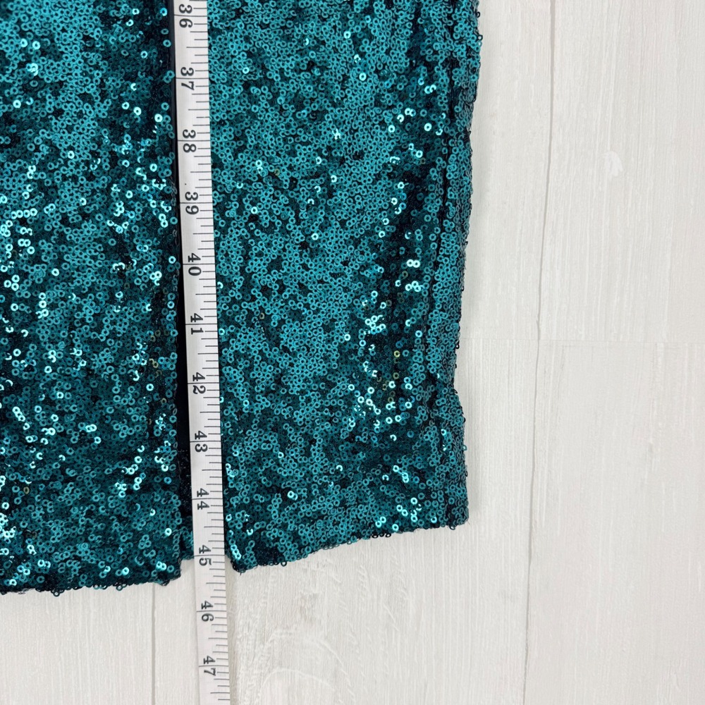 NWT Lulus Sequin Midi Dress‎ XL Teal Lace Up Back Sparkling Party Prom Stretch - Picture 13 of 14